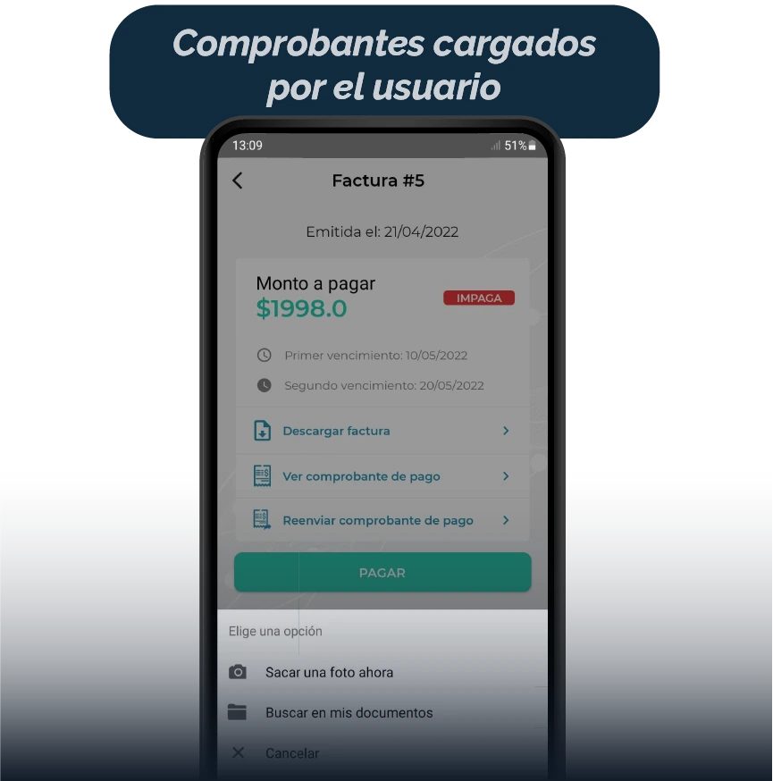 App Alerta Internet, comprobantes cargados por el usuario App Alerta Internet, comprobantes cargados por el usuario