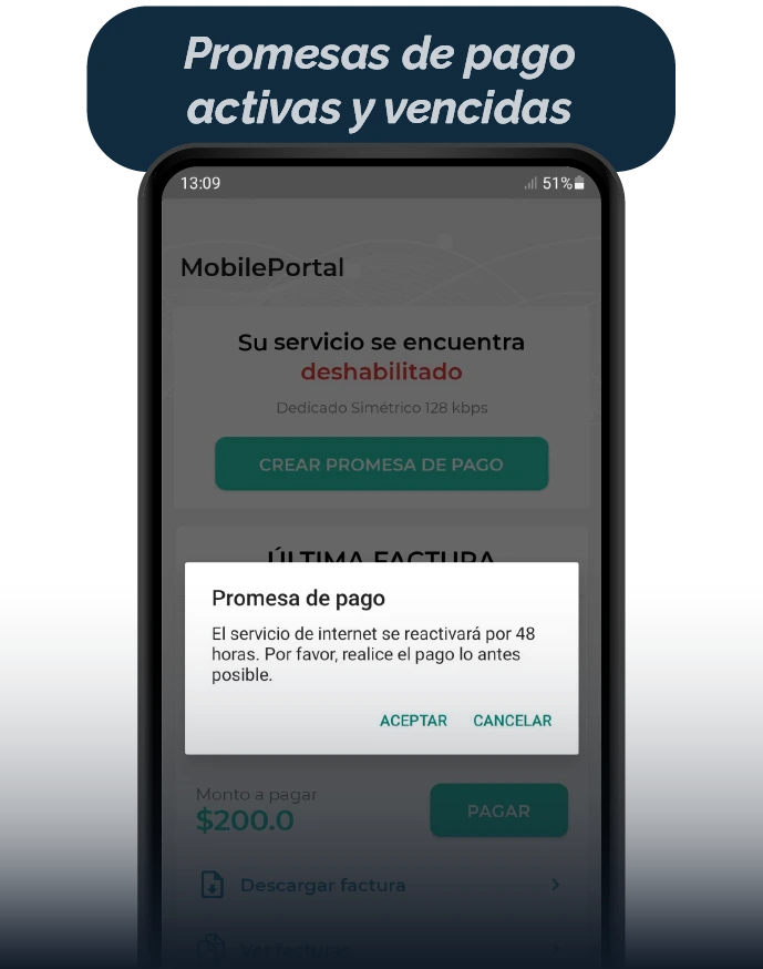App Alerta Internet, promesas de pago activas y vencidas App Alerta Internet, promesas de pago activas y vencidas